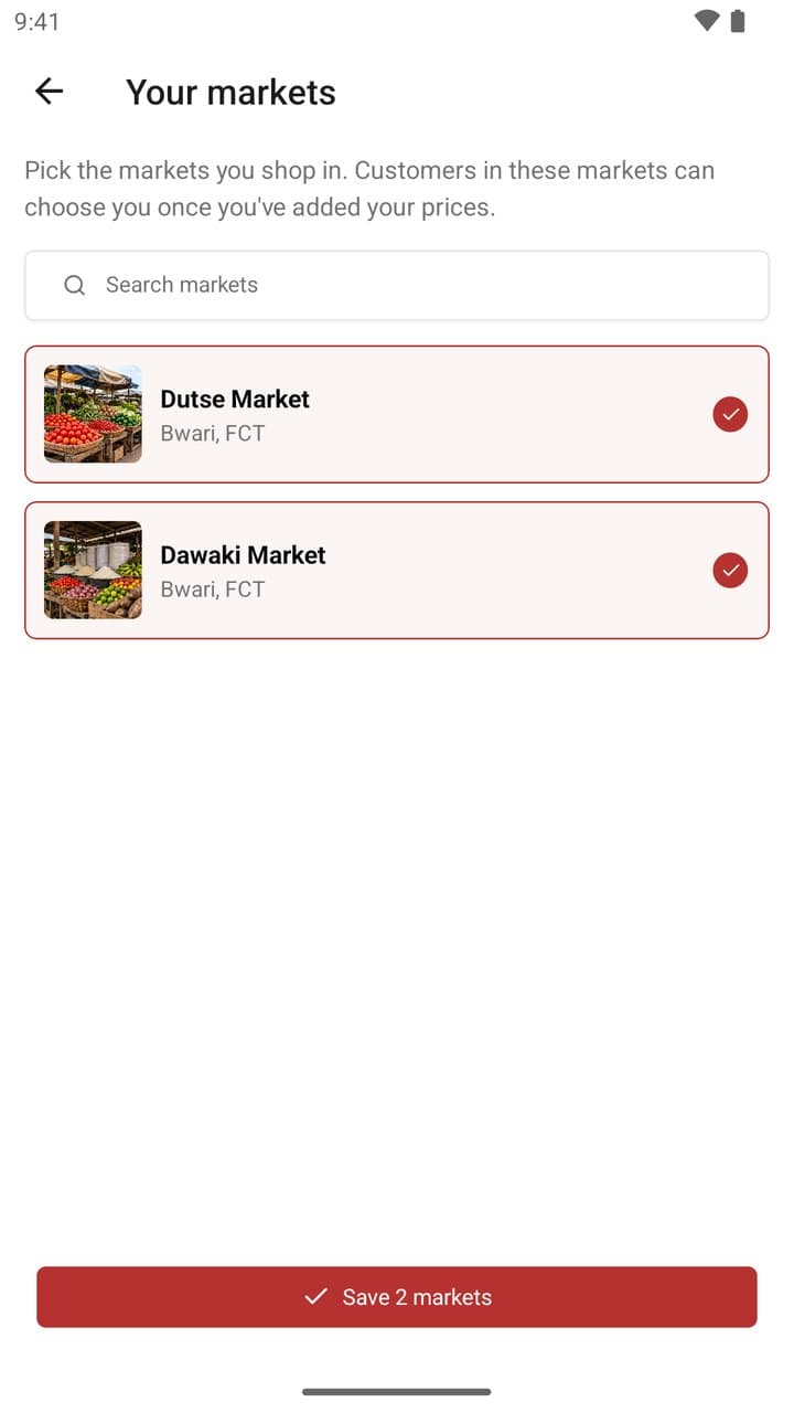 Choosing the markets to shop in